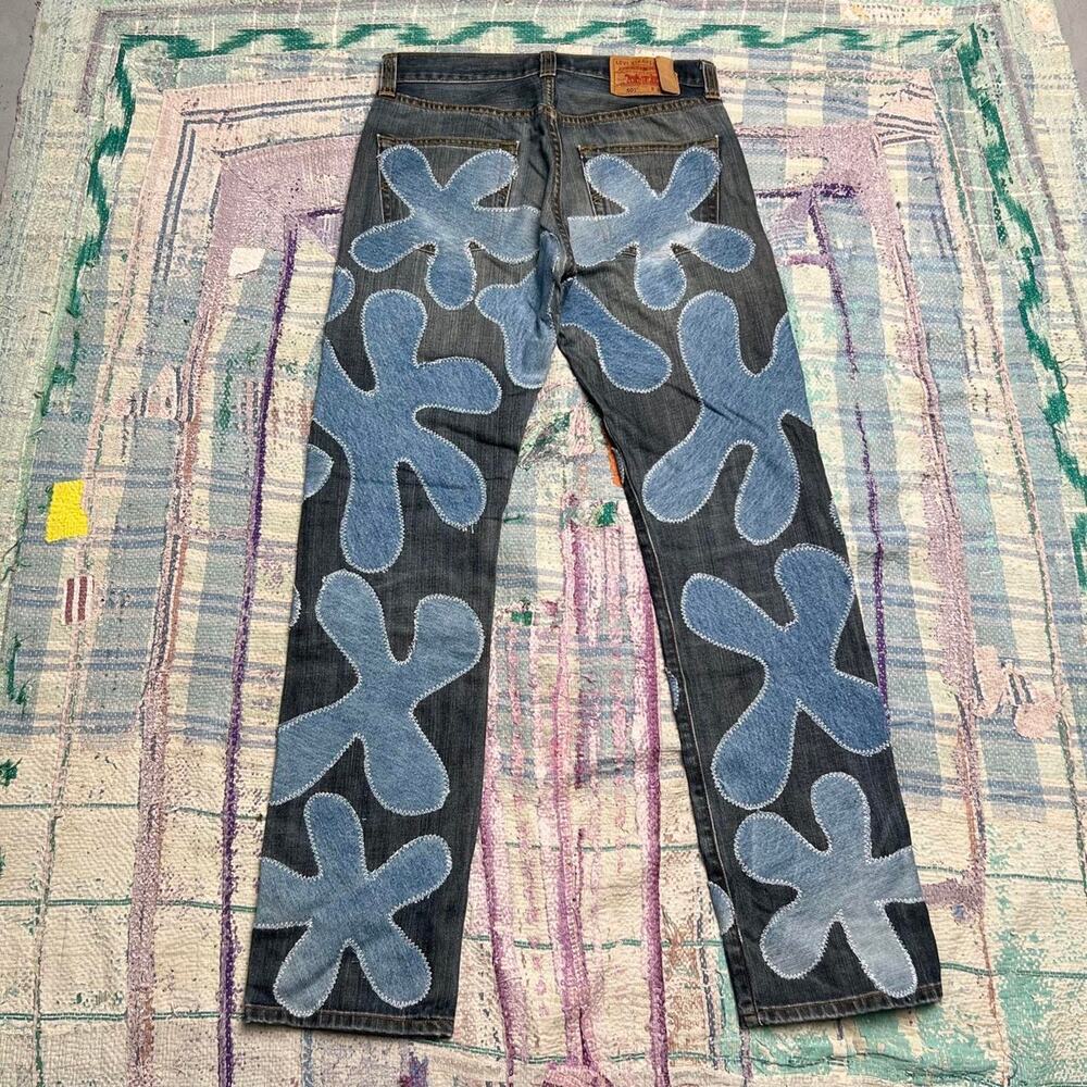 Custom upcycled levis 501 patchwork jeans Size 30x31